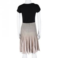 Pre Owned Emporio Armani Grey and Pink Pleated Skirt S