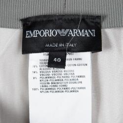 Pre Owned Emporio Armani Grey and Pink Pleated Skirt S