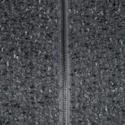 Pre Owned Emporio Armani Grey Textured Wool Zip Front Jacket S