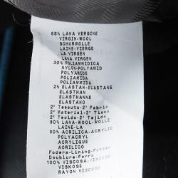 Pre Owned Emporio Armani Grey Textured Wool Zip Front Jacket S