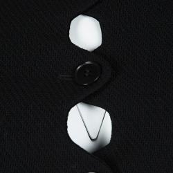 Pre Owned Emporio Armani Black Textured Wool Button Front Tailored Jacket S