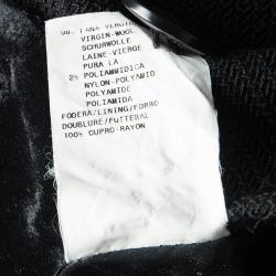 Pre Owned Emporio Armani Black Textured Wool Button Front Tailored Jacket S