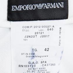 Pre Owned Emporio Armani White Layered Ruffle Bottom Skirt M