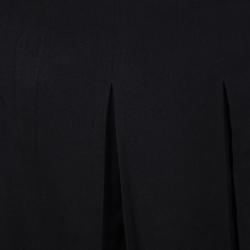 Pre Owned Emporio Armani Black Wool Pleated Skirt S