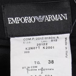 Pre Owned Emporio Armani Black Wool Pleated Skirt S