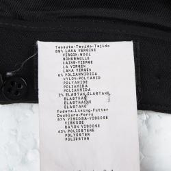 Pre Owned Emporio Armani Black Wool Pleated Skirt S