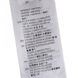 Pre Owned Emporio Armani Navy Blue Lamb Leather Knit Panel Detail Jacket M