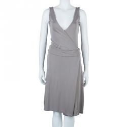 Pre Owned Emporio Armani Taupe Sleeveless Dress S