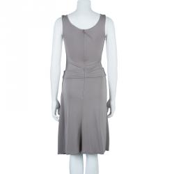 Pre Owned Emporio Armani Taupe Sleeveless Dress S