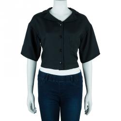 Pre Owned Emporio Armani Black Short Sleeve Jacket S