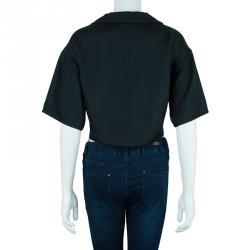 Pre Owned Emporio Armani Black Short Sleeve Jacket S