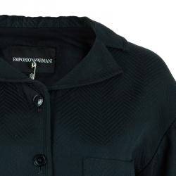 Pre Owned Emporio Armani Black Short Sleeve Jacket S