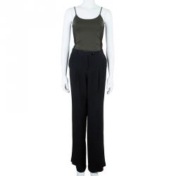 Pre Owned Emporio Armani Black Formal Trousers L