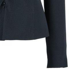 Pre Owned Emporio Armani Black Ruched Front Skirt Suit M