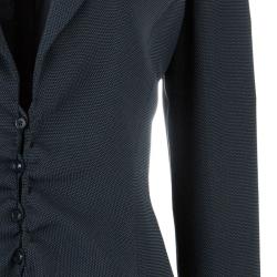 Pre Owned Emporio Armani Black Ruched Front Skirt Suit M
