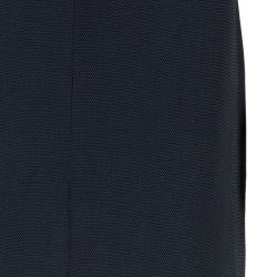 Pre Owned Emporio Armani Black Ruched Front Skirt Suit M