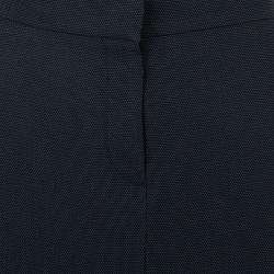 Pre Owned Emporio Armani Black Ruched Front Skirt Suit M