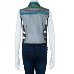 Pre Owned Emporio Armani Beaded Sleeveless Top S