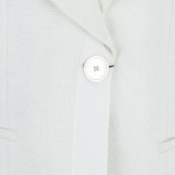 Pre Owned Emporio Armani Cream Fitted Blazer L