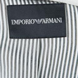 Pre Owned Emporio Armani Cream Fitted Blazer L