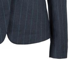 Pre Owned Emporio Armani Grey Striped Pant Suit S