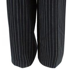 Pre Owned Emporio Armani Black Striped Pant Suit S