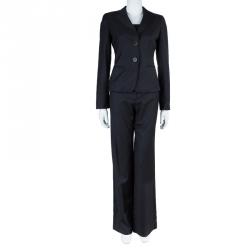 Pre Owned Emporio Armani Charcoal Pant Suit S