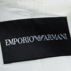 Pre Owned Emporio Armani White Silk Blazer S