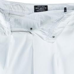 Pre Owned Emporio Armani White Flared Denim Jeans S