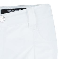 Pre Owned Emporio Armani White Flared Denim Jeans S