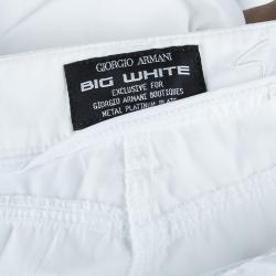 Pre Owned Emporio Armani White Flared Denim Jeans S