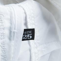 Pre Owned Emporio Armani White Flared Denim Jeans S