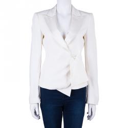 Pre Owned Emporio Armani White Tailored Blazer M