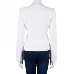 Pre Owned Emporio Armani White Tailored Blazer M