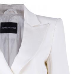 Pre Owned Emporio Armani White Tailored Blazer M