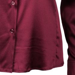 Pre Owned Emporio Armani Red Silk Blouse S