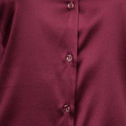 Pre Owned Emporio Armani Red Silk Blouse S