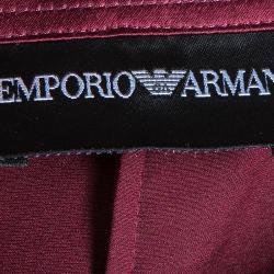 Pre Owned Emporio Armani Red Silk Blouse S
