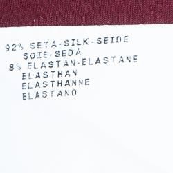 Pre Owned Emporio Armani Red Silk Blouse S