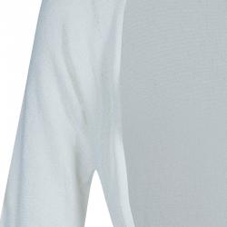 Pre Owned Emporio Armani White Knit Cardigan/Top M