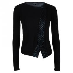 Pre Owned Emporio Armani Black Embellished Cardigan S