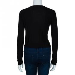 Pre Owned Emporio Armani Black Embellished Cardigan S