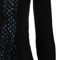 Pre Owned Emporio Armani Black Embellished Cardigan S