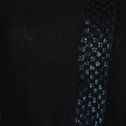 Pre Owned Emporio Armani Black Embellished Cardigan S