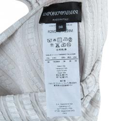 Pre Owned Emporio Armani Cream Textured Top S