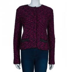 Pre Owned Emporio Armani Pink and Black Cardigan S