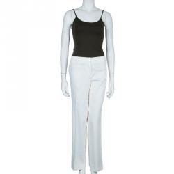Pre Owned Emporio Armani White Trousers L