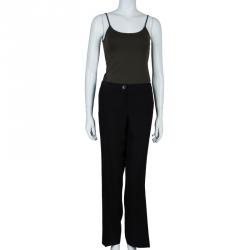 Pre Owned Emporio Armani Black Tailored Trousers L
