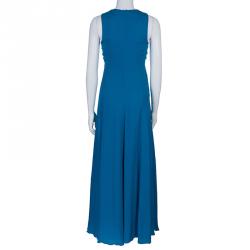 Pre Owned Emporio Armani Blue Chiffon Gown S