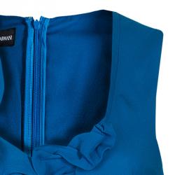 Pre Owned Emporio Armani Blue Chiffon Gown S